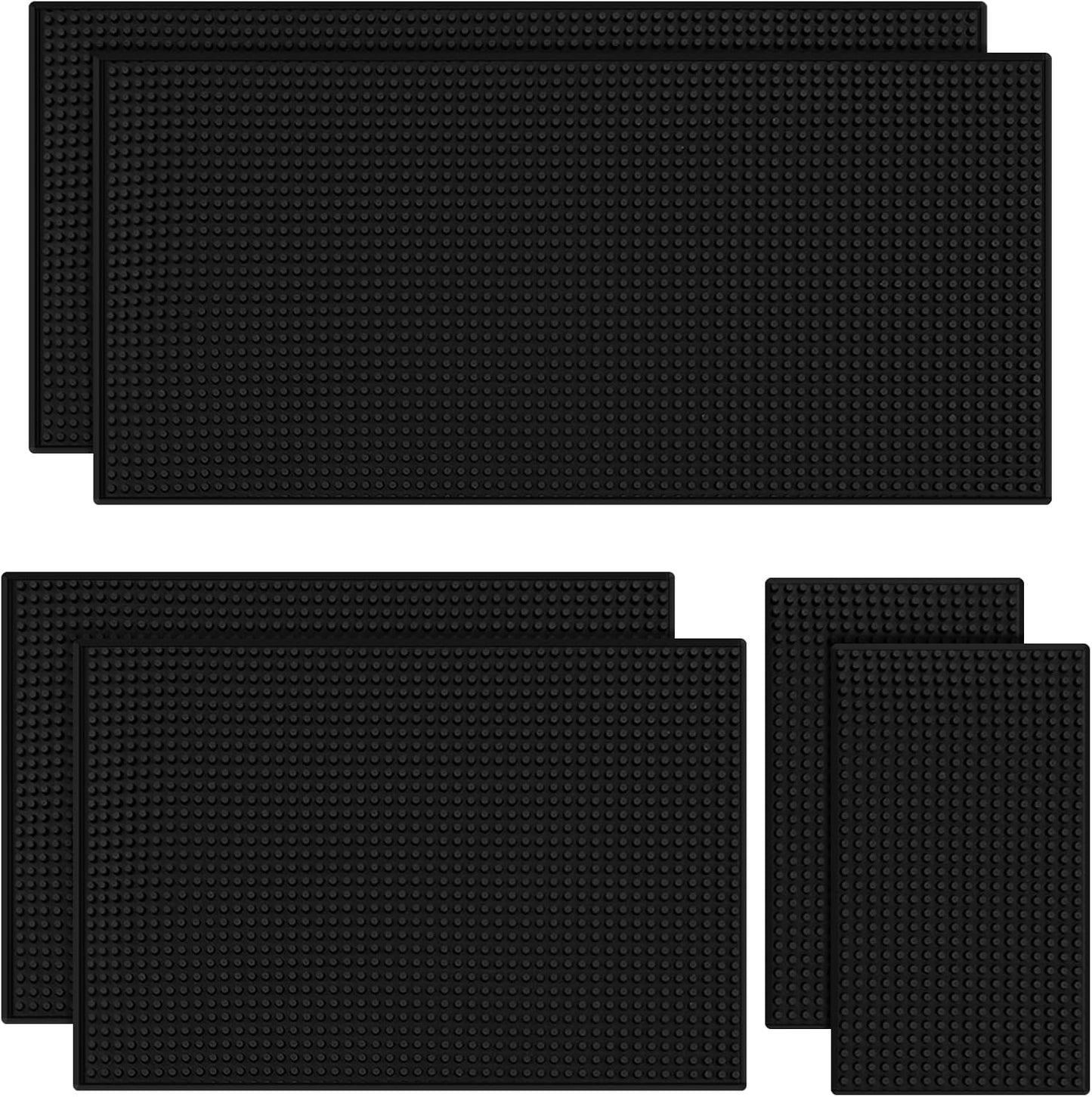 Tioncy 6 Pcs Bar Mat Set for Countertop Non Slip Rubber Mats