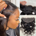 13x4 Lace Frontal Body Wave 12A Brazilian Human Hair - Natural