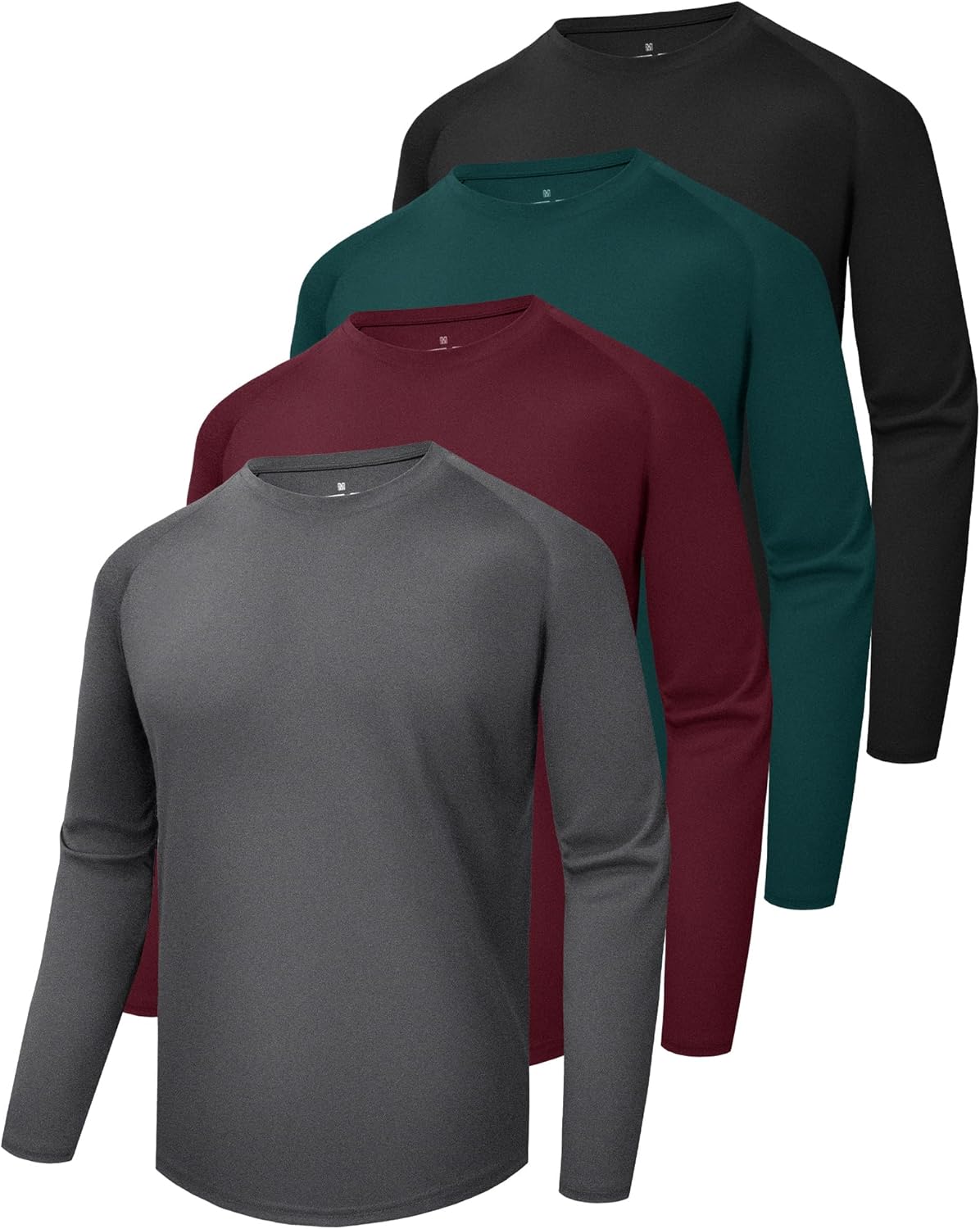 4 Pack Long Sleeve Shirts for Men - Quick Dry Sun Protection