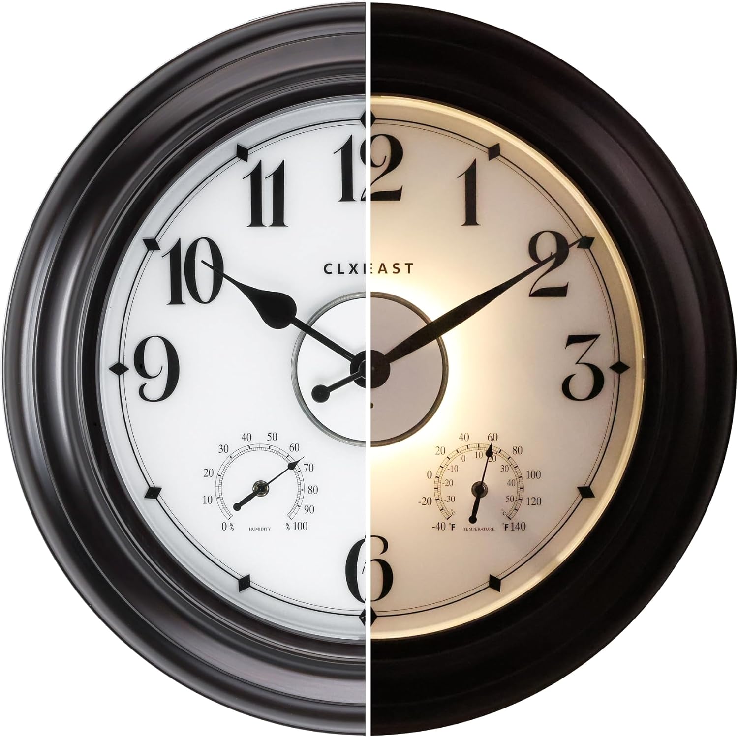24 Inch LED Outdoor Clock with Temperature and Humidity Sensor