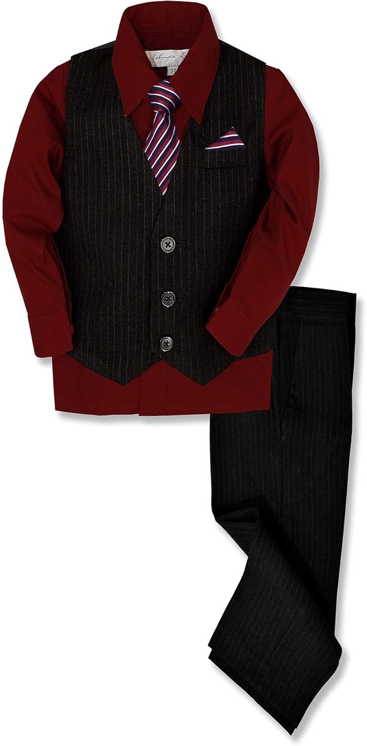 Pinstripe Boys Formal Dresswear Vest Set for Stylish Occasions
