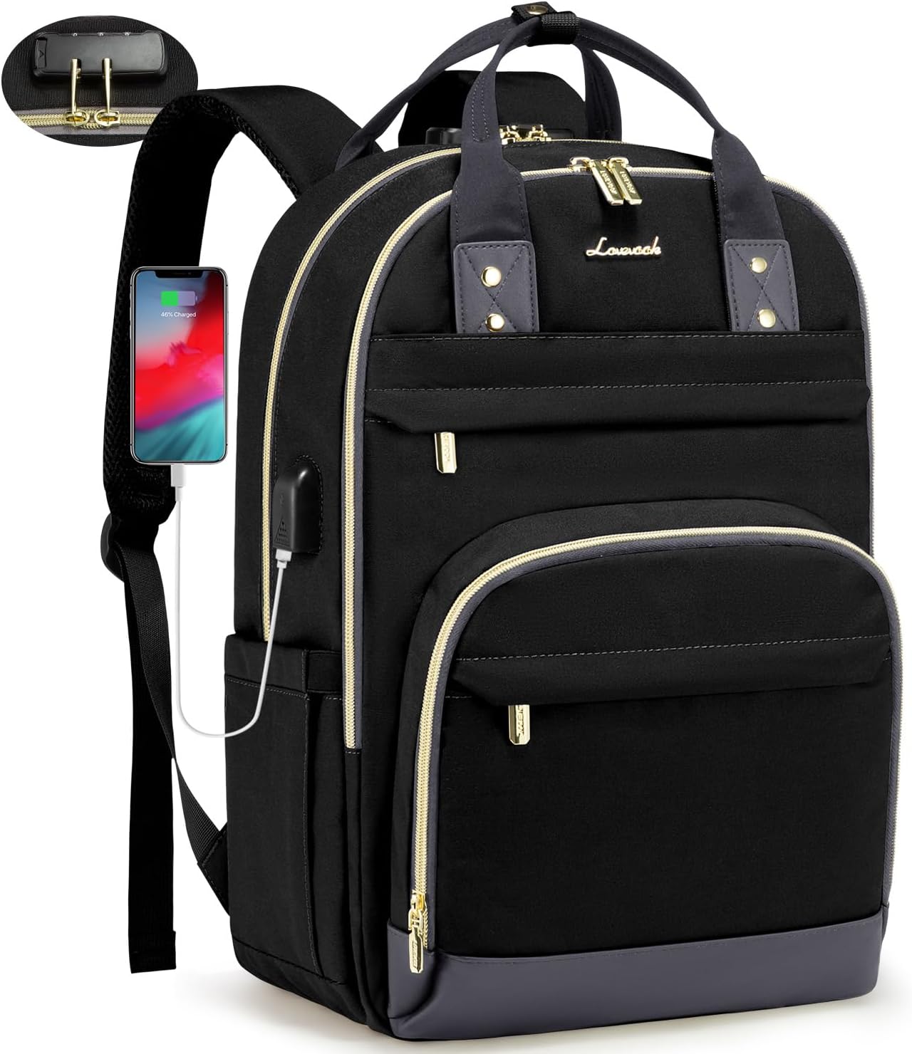 LOVEVOOK Laptop Backpack for Women, Stylish Anti-theft Design
