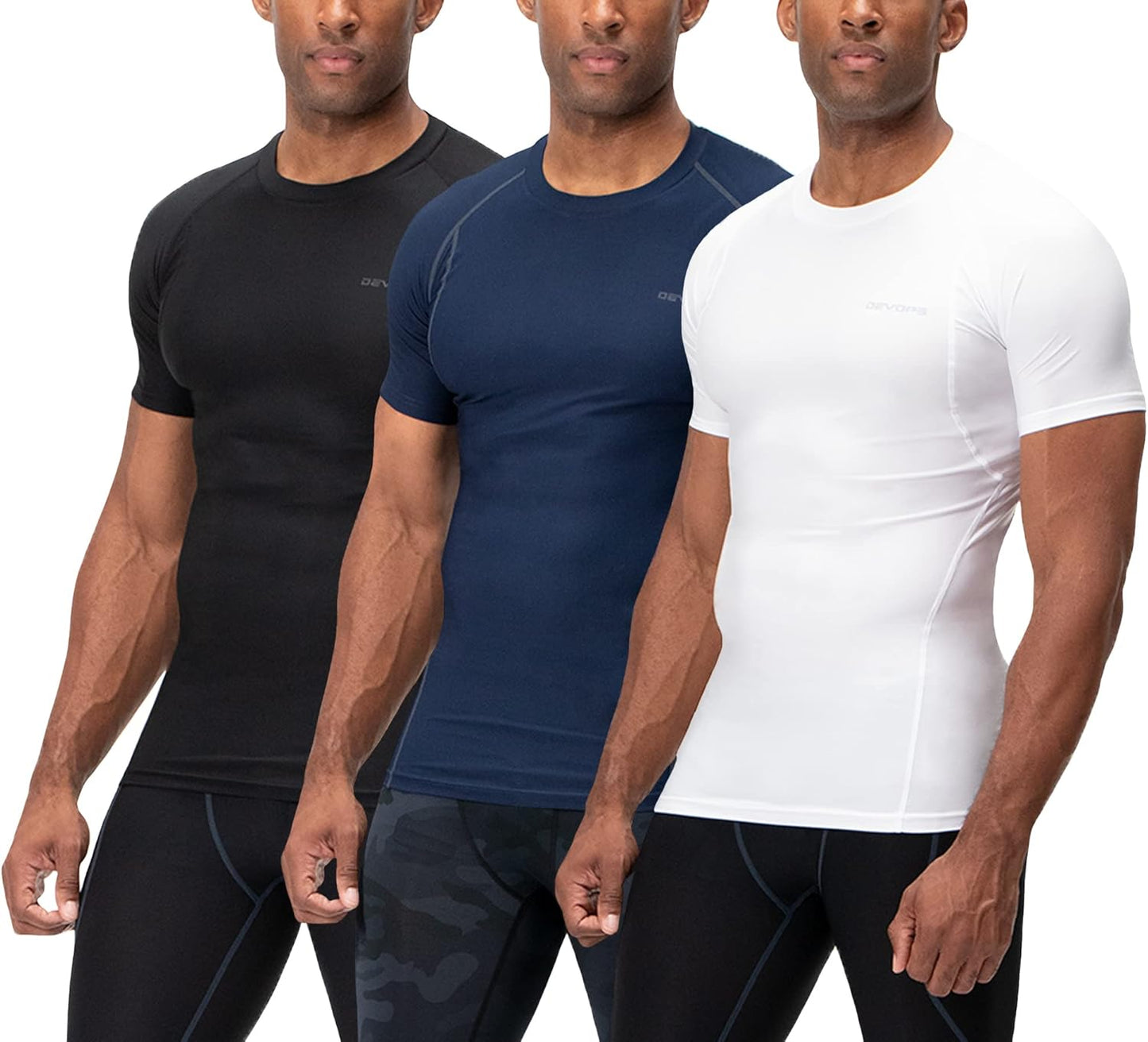 DEVOPS Men's Cool Dry Compression Shirts for All-Season Workouts