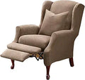 SureFit Stretch Pique Box Cushion Wing Recliner Slipcover - Taupe