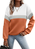 Women's Color Block Crewneck Sweatshirt - Cozy Everyday Pullover super
