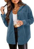 ZOLUCKY Womens Corduroy Shacket Button Down - Versatile Layering Piece