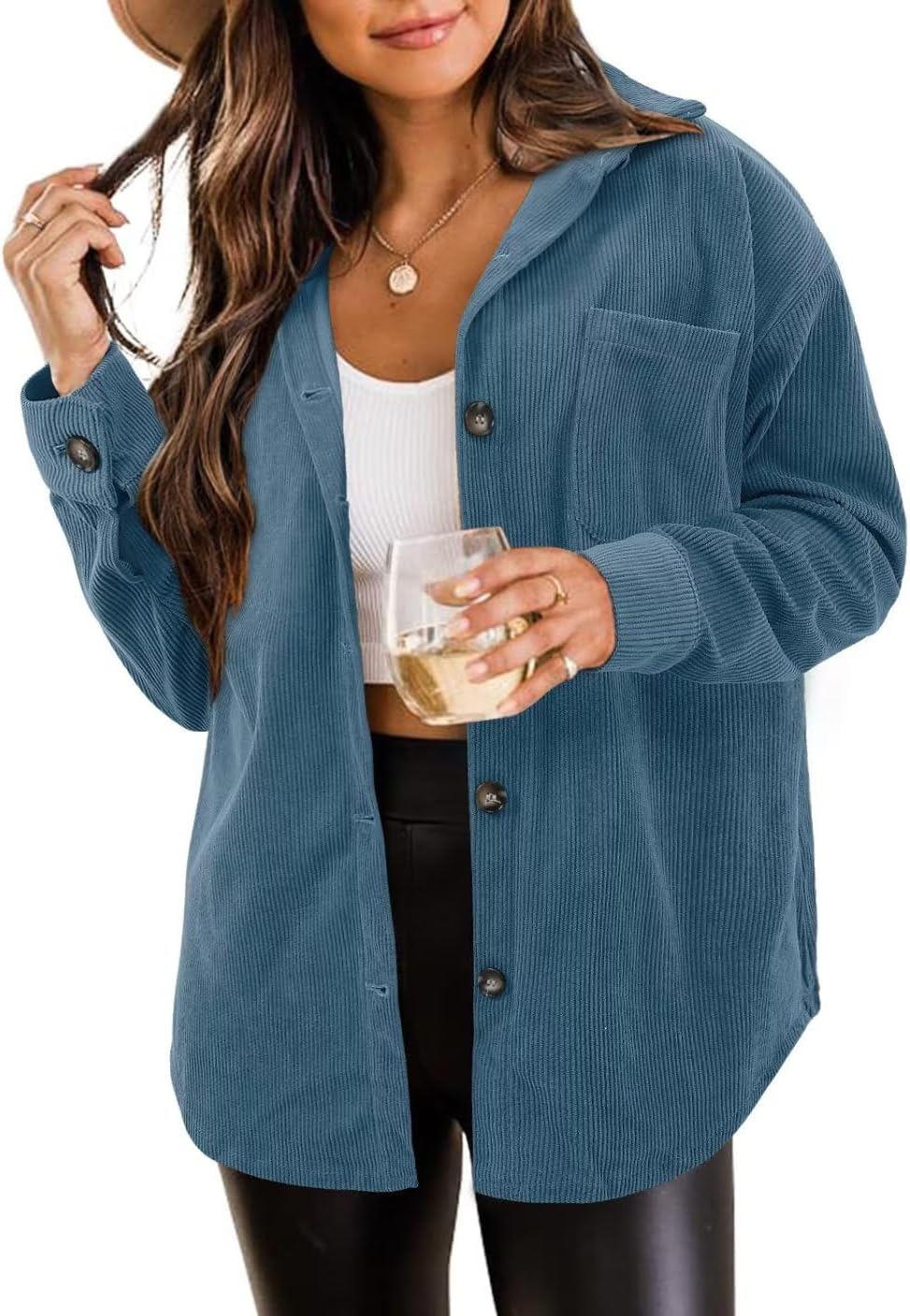 ZOLUCKY Womens Shackets Jacket for Plus Size Fashion Lovers