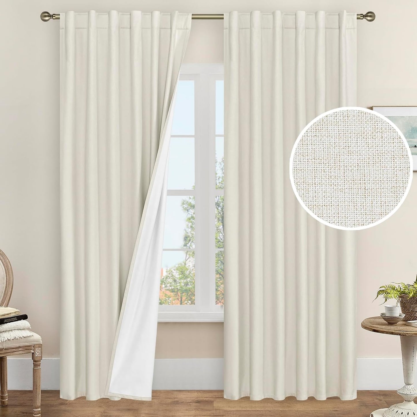 LAMIT 100% Blackout Curtains for Bedroom and Living Room