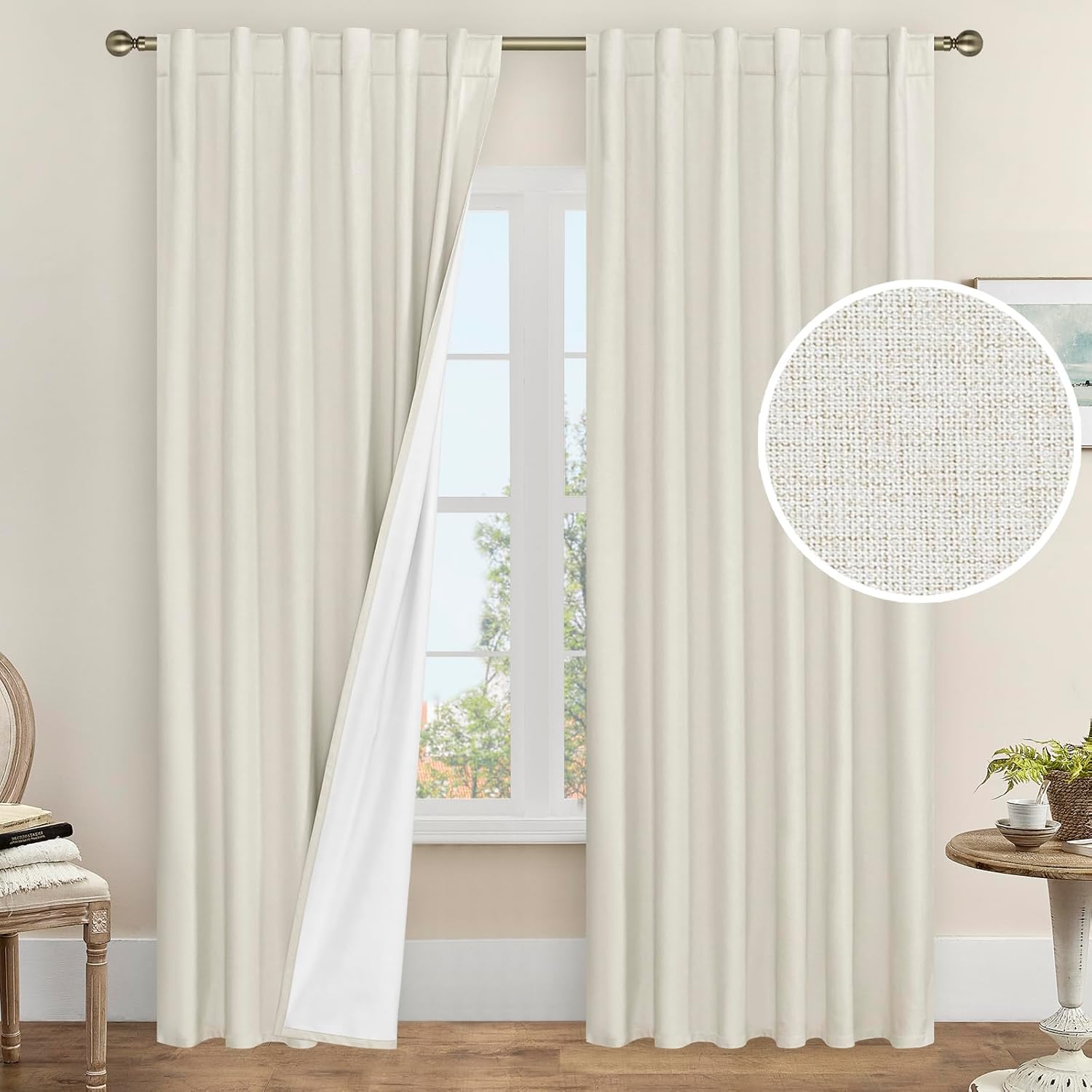 LAMIT 100% Blackout Curtains for Bedroom and Living Room