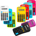 Pocket Size Mini Calculators 9 Pack - Colorful Dual Power