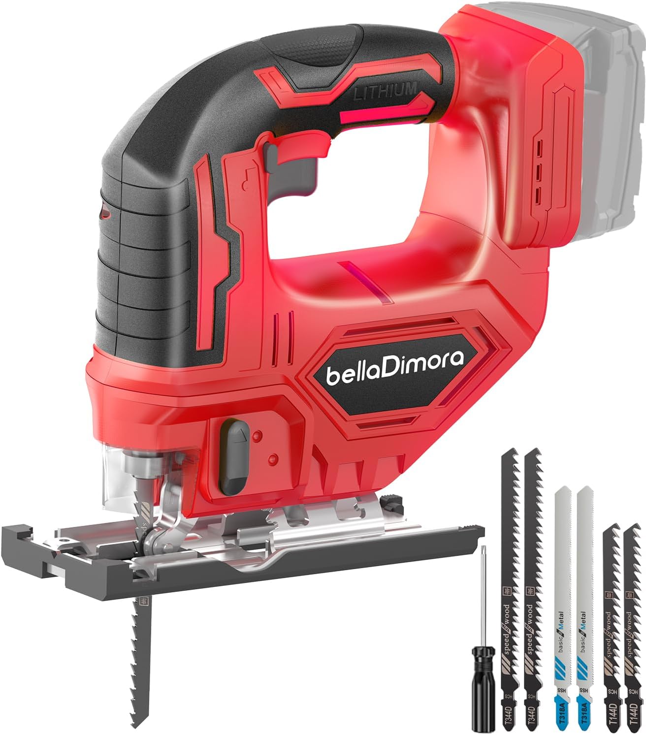 Cordless Jigsaw with LED Light and 45 Degree Bevel Cuts