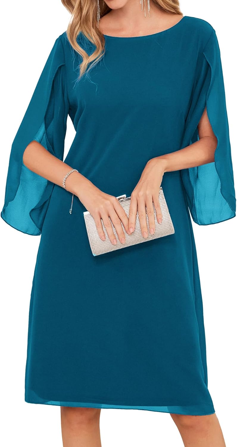 Chiffon Dresses with Flutter Sleeves for Elegant Occasions