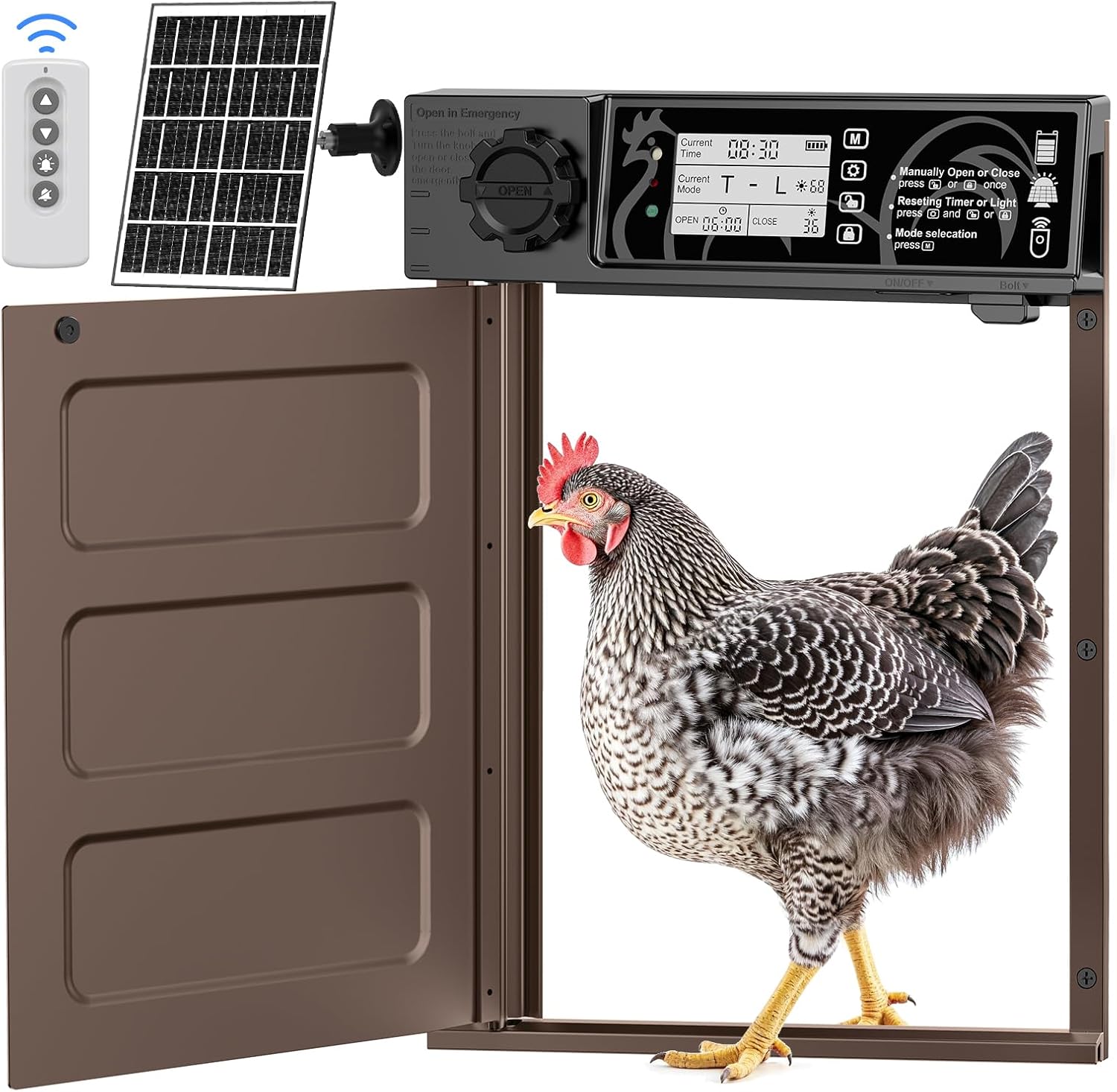 Large Size Automatic Chicken Coop Door with Solar Power Features