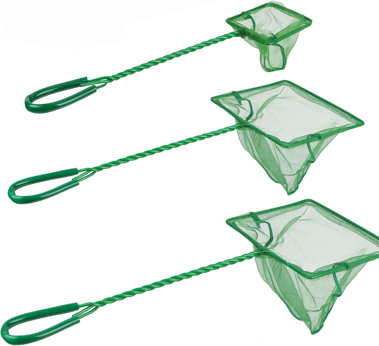 DAGUANZHI Quick Catch Fish Net Set - Fine Mesh, Long Handle Green - Ideal for Aquariums