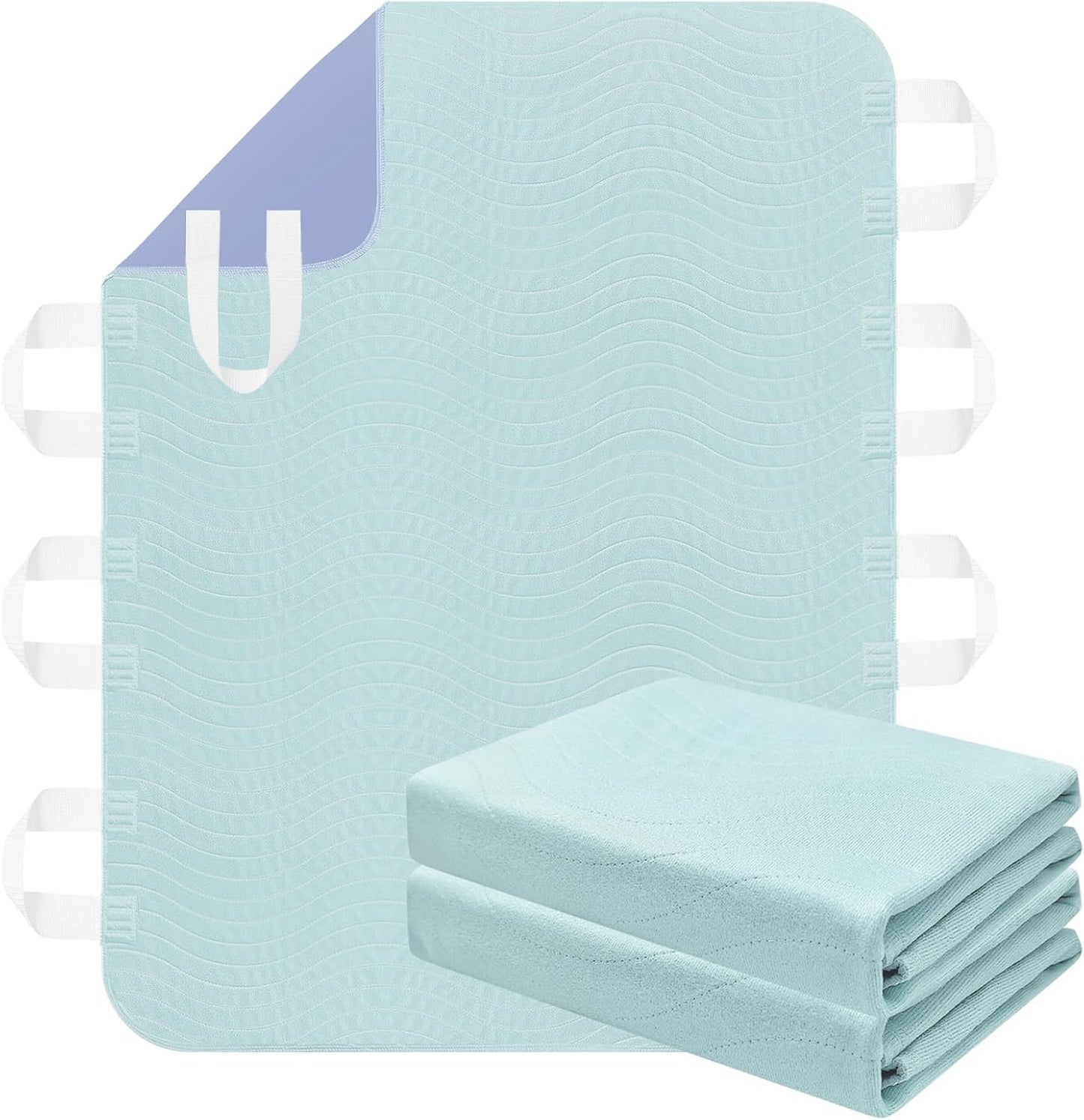 Washable Bed Pads for Incontinence with Handles - 2 Pack