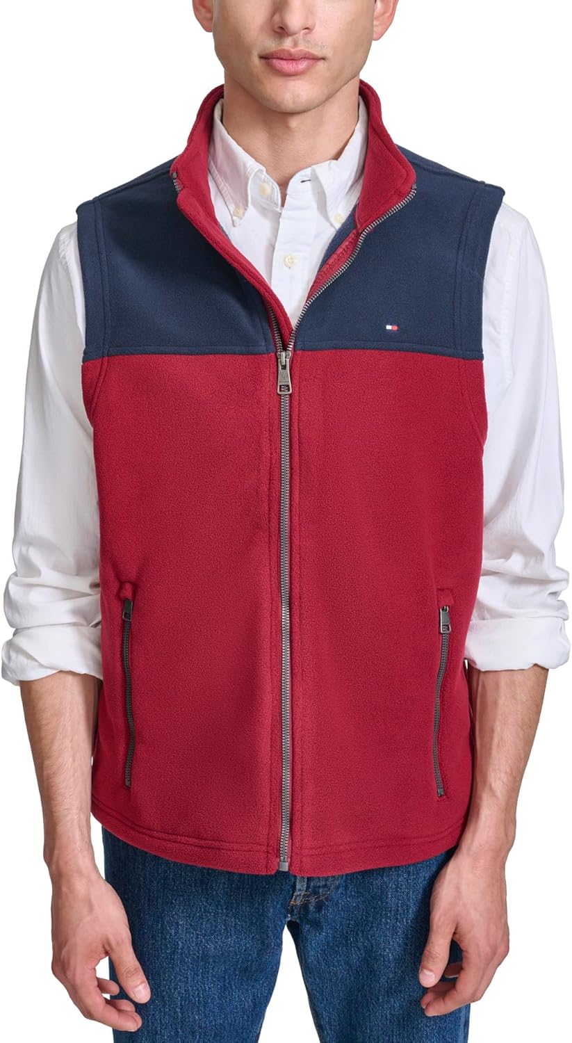 Tommy Hilfiger Men's Lightweight Polar Fleece Vest for Comfort