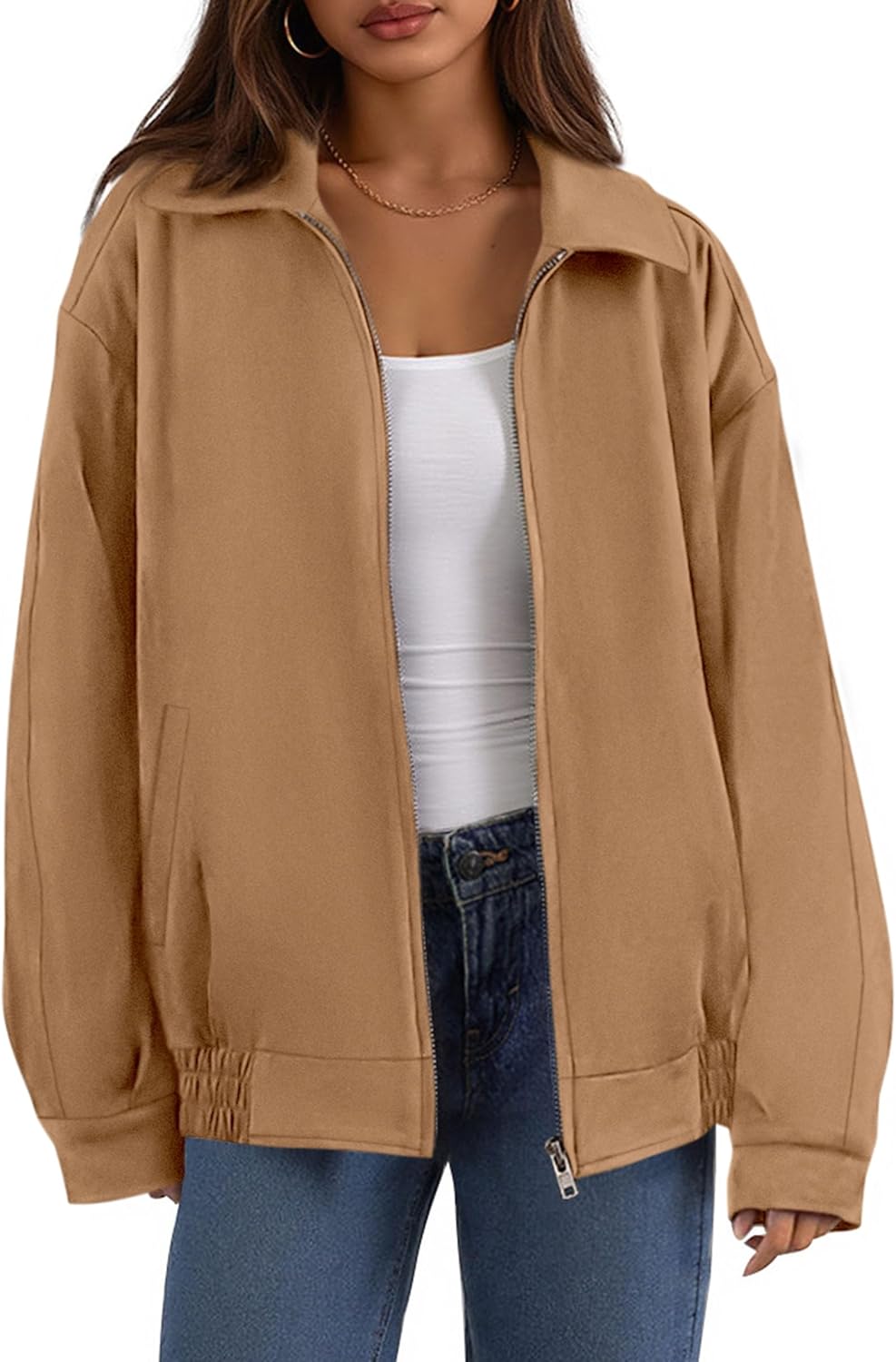 PRETTYGARDEN Faux Suede Bomber Jacket for Trendy Winter Wear