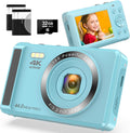 4K 44MP Digital Camera with 16X Zoom - Portable Kid-Friendly Camera