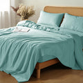 100% French Linen Sheets Queen Size - Breathable Cooling Set