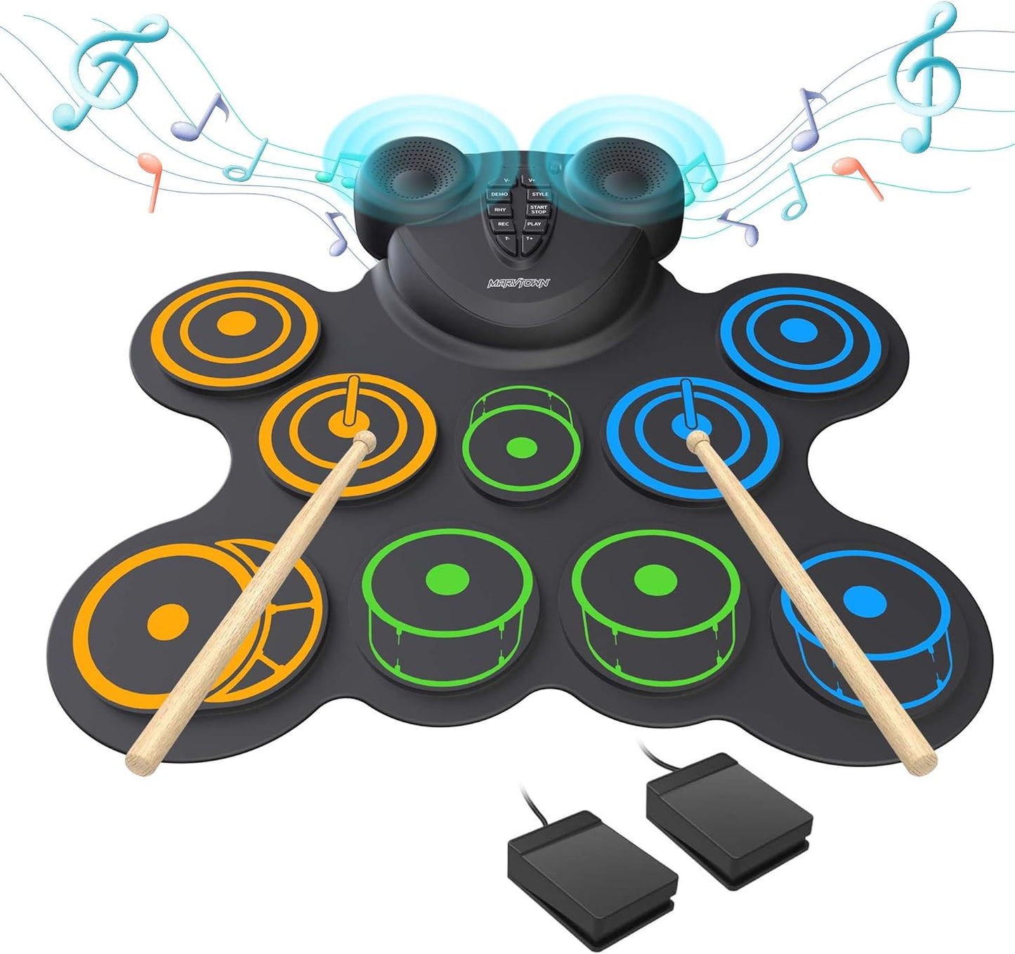 MARVTOWN 10 Pads Electronic Drum Set for Kids - Fun Music Gift