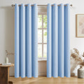 DUALIFE Sky Blue Blackout Curtain Panels for Energy Efficiency