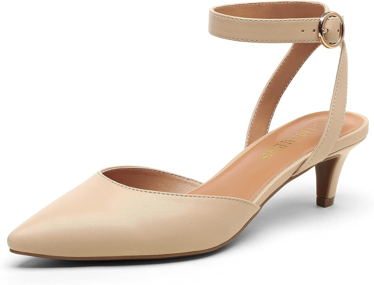 DREAM PAIRS Kitten Heels for Women - Elegant Low Heel Pumps