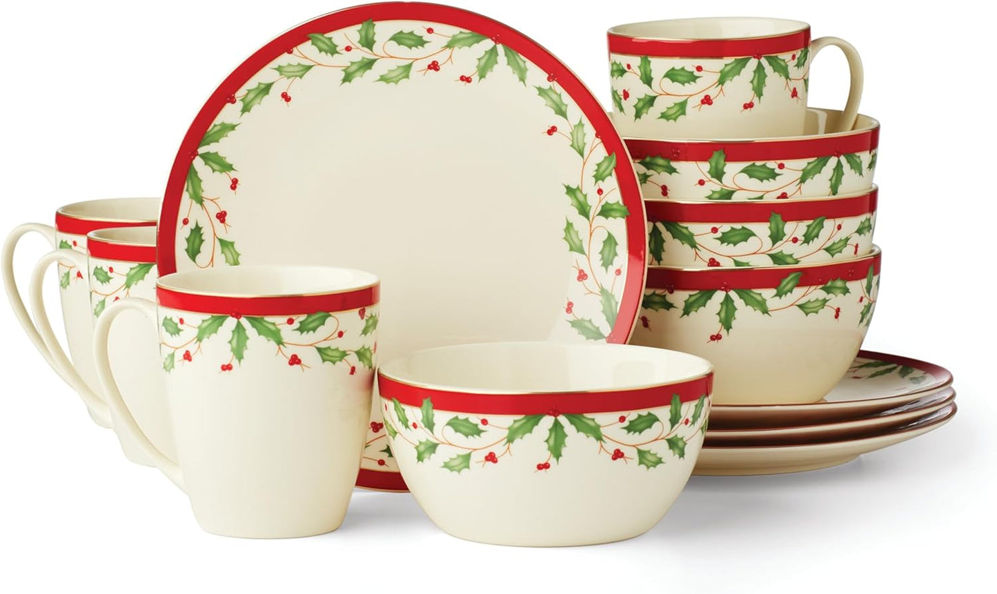 Lenox Holiday 12-Piece Dessert Set for Festive Celebrations