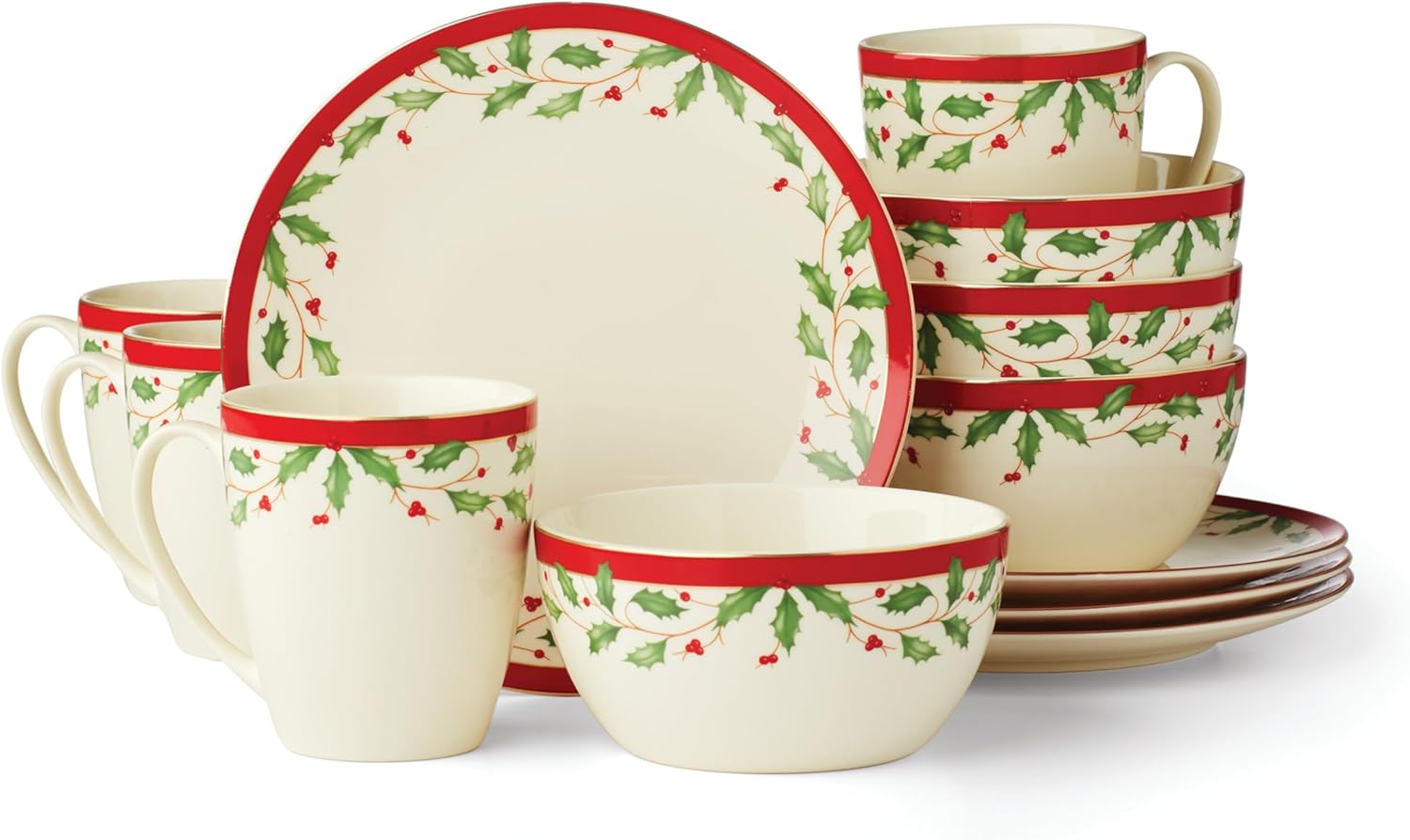 Lenox Holiday 12-Piece Dessert Set for Festive Celebrations