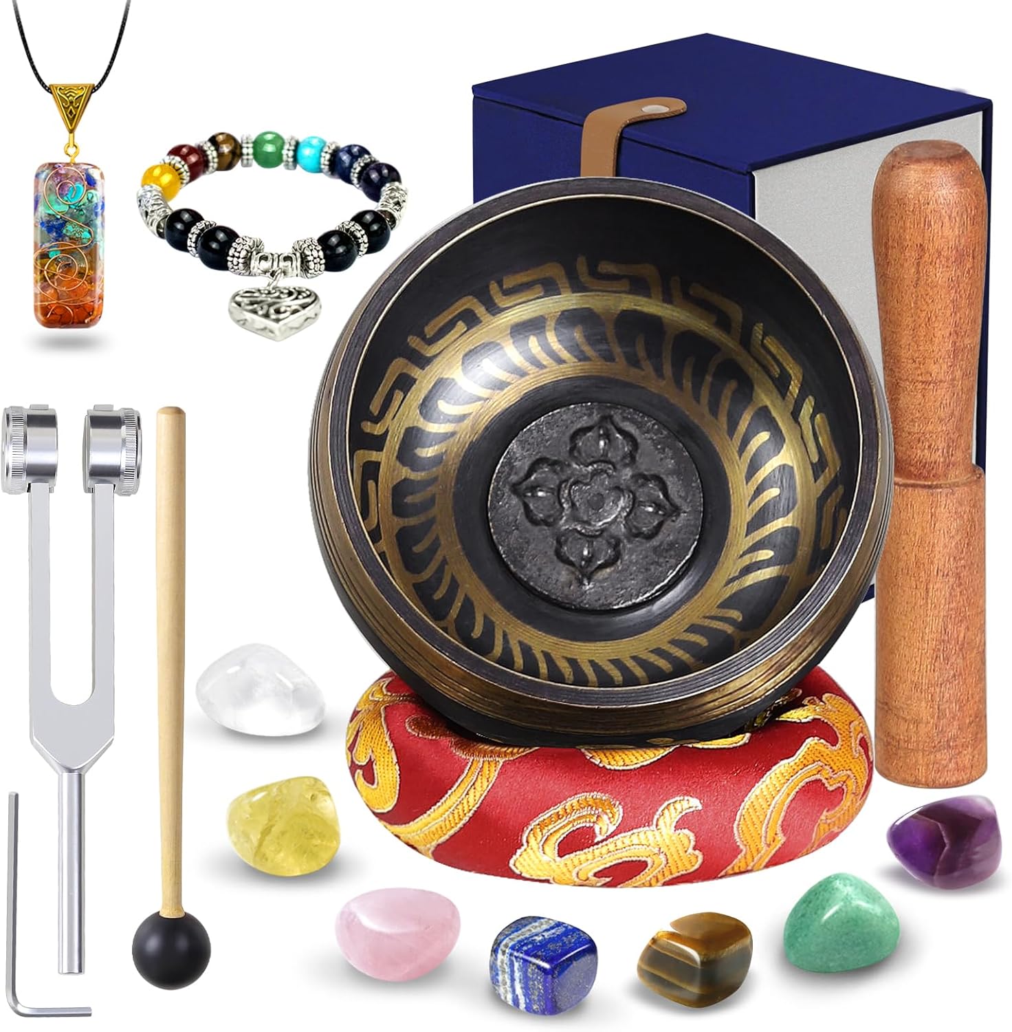 Tibetan Singing Bowl Set for Meditation and Chakra Healing