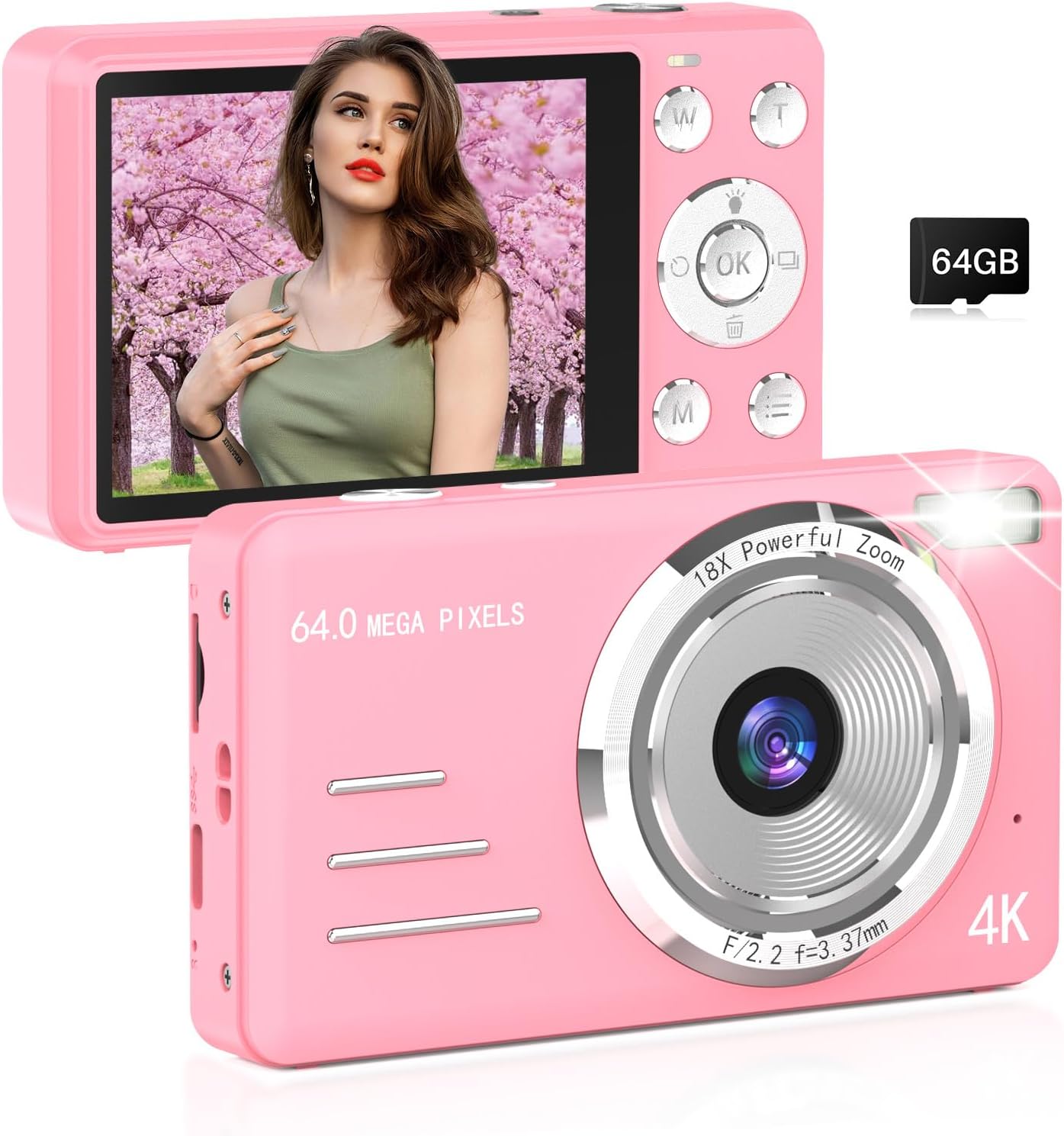 4K Kids Camera w/ 18X Zoom & Anti Shake