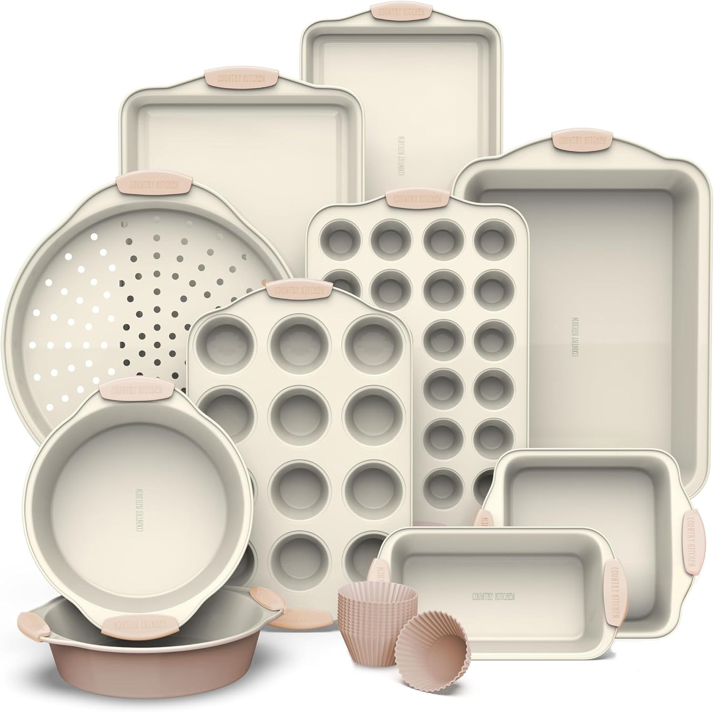 Country Kitchen Nonstick Stackable Bakeware Set for Easy Baking