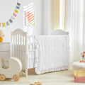 Tufted Ruffle Crib Bedding Set 3 Pieces Baby Boho Quilted Comforter