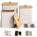 Kitchen Canisters for Countertop Set of 3 - Airtight White Canisters