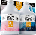 Nicpro 1 Gallon Crystal Clear Epoxy Resin Kit - Not Yellowing, Bubbles
