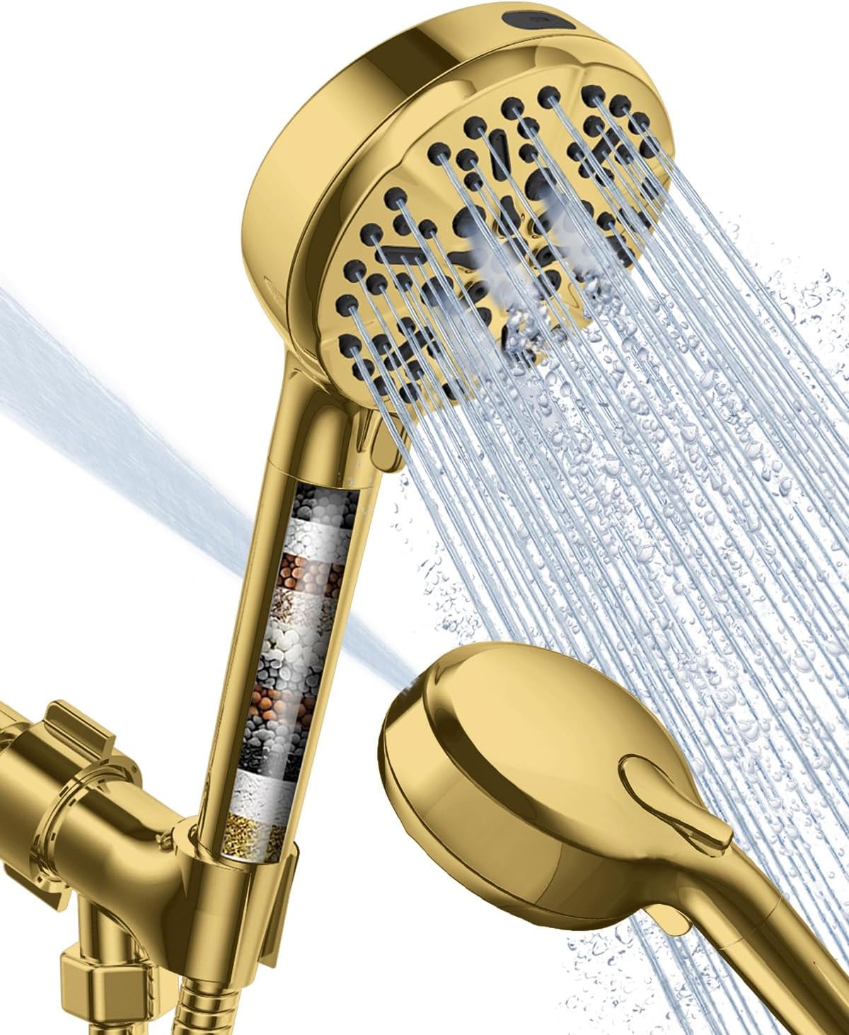 Filtered Shower Head with Handheld Gold for Luxurious Showers