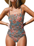 CUPSHE Women One Piece Square Neck Swimsuit - Tummy Control Fit
