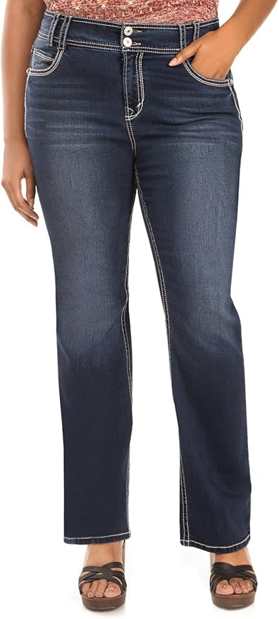 WallFlower Women's Luscious Curvy Bootcut Jeans for Comfort