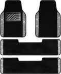 CAR PASS Bling Diamond Car Mats 3 Row Sparkly Floor Mats - Stylish