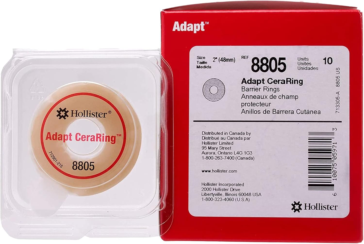 Hollister Adapt 4 Wide Flat CeraRing Barrier Rings for Ostomy Care
