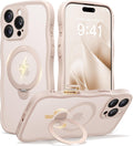 iPhone 16 Pro Max Case with 360 Spin Magnetic Stand - Rose Gold