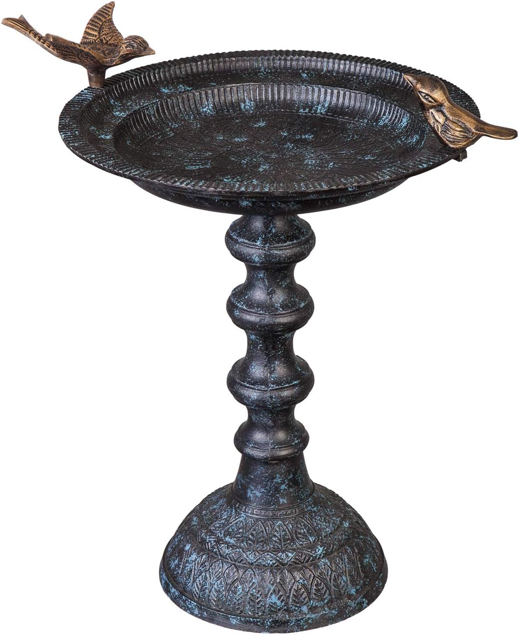 Evergreen Hummingbird Metal Bird Bath Bowl for Garden Decor