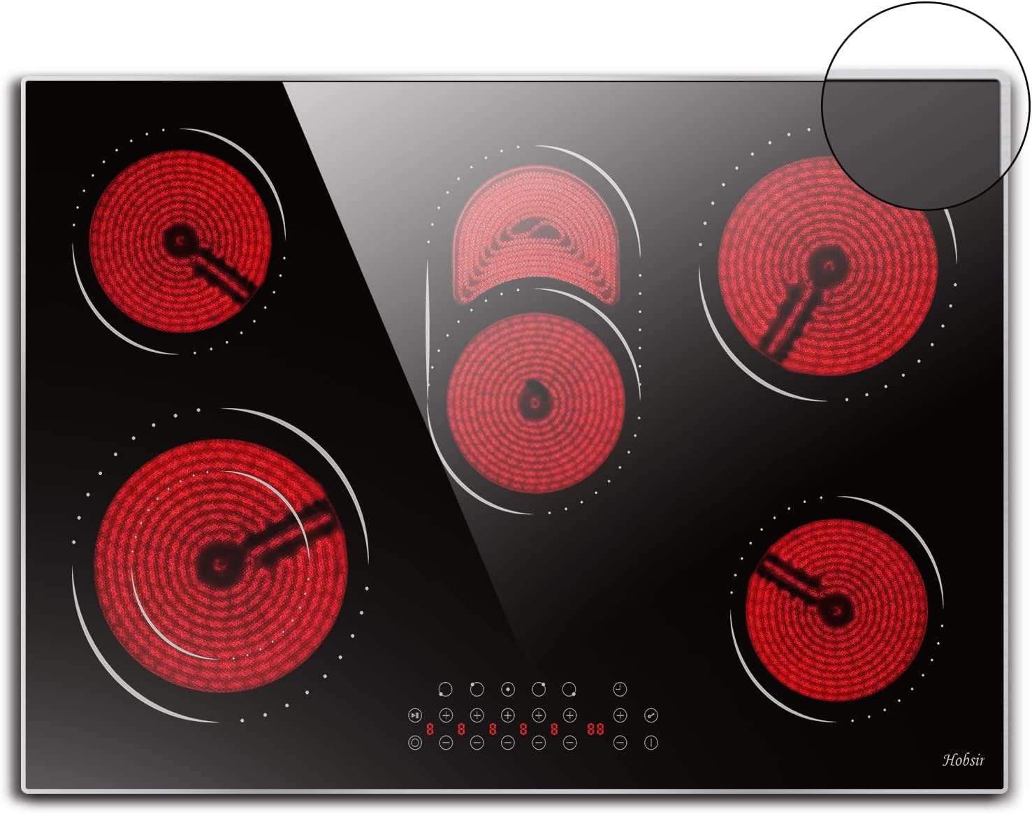 Hobsir 30 Inch Electric Cooktop with 5 Burners for Versatile Cooking