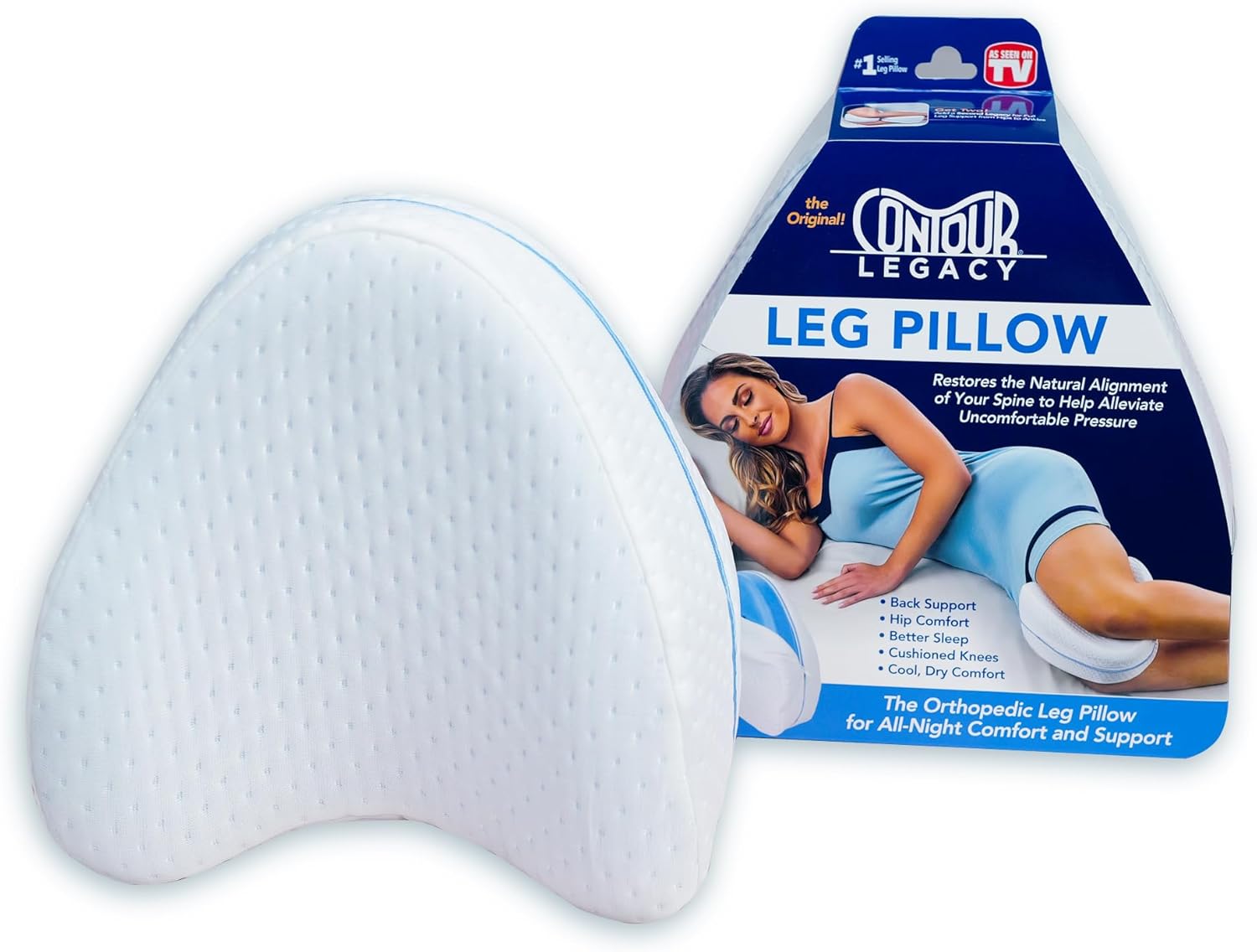 Contour Legacy Leg & Knee Foam Support Pillow for Side Sleepers
