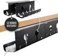 No-Drill Under Desk Cable Management Tray 2-Pack - Large Option