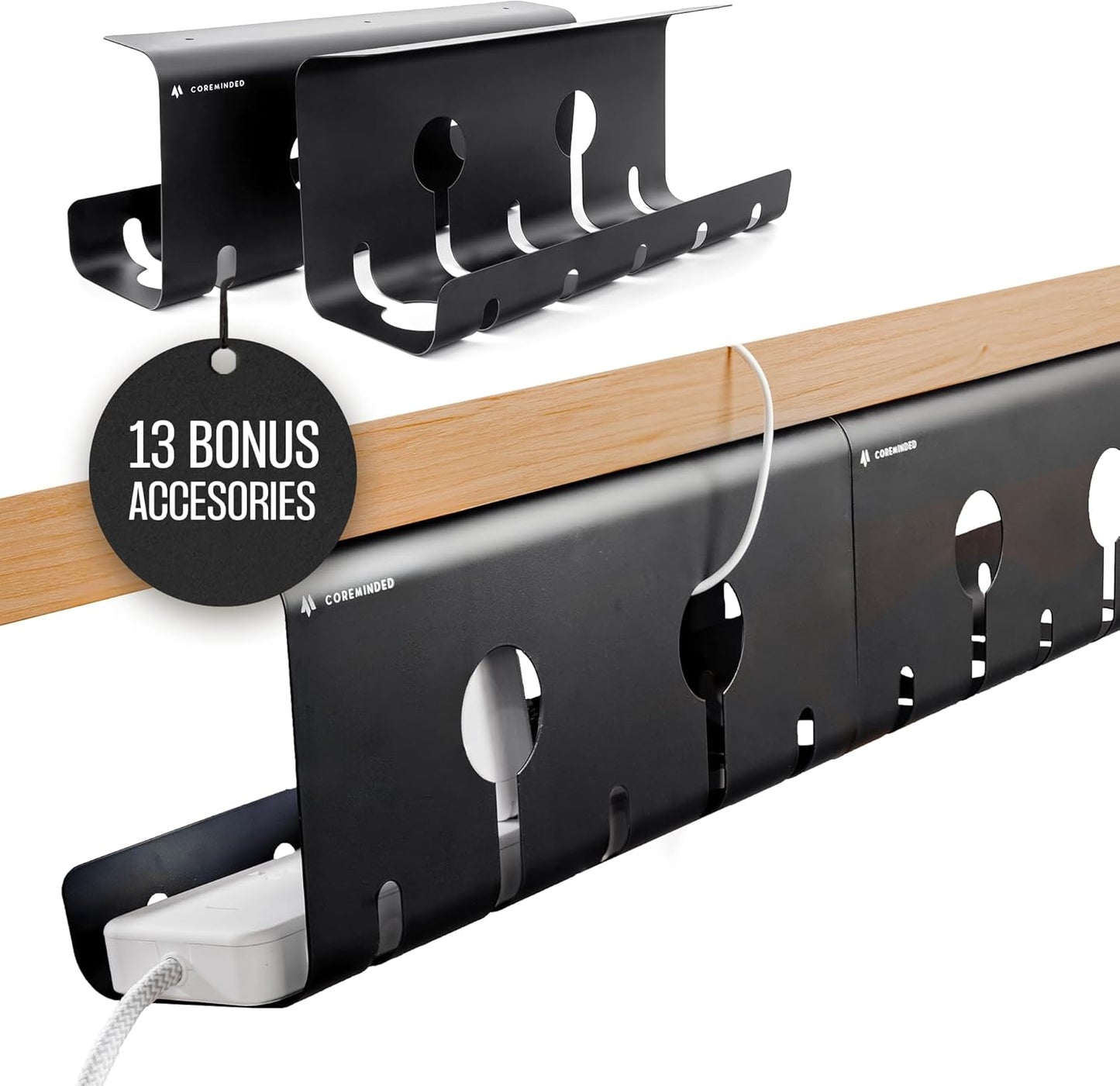 No-Drill Under Desk Cable Management Tray for Tidy Workspaces