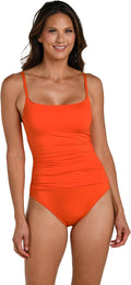 La Blanca One Piece Swimsuit Island Goddess Shirred Side (Style 1KT5)