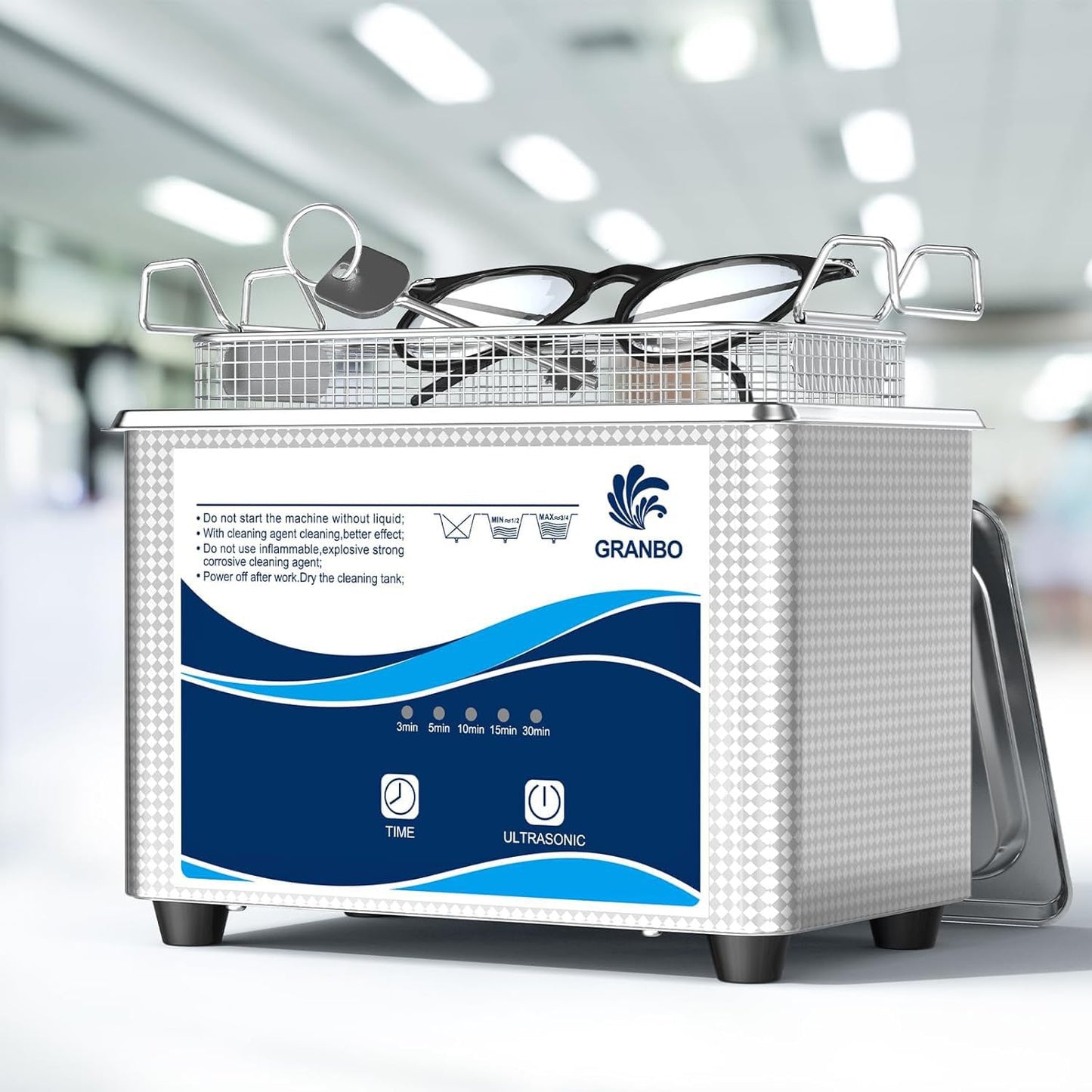1L Ultrasonic Jewelry Cleaning Machine with Digital Timer