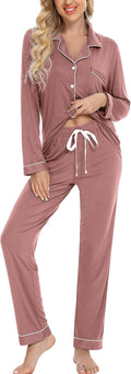 Leikar Button Up Pajama Set For Women Long Sleeve Shirt And Pajama you