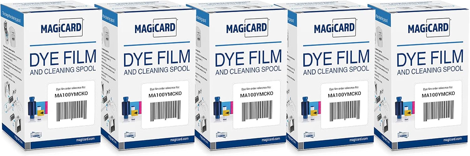 Bodno 5 x Magicard MA100YMCKO Color Ribbon for Quality Prints