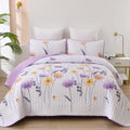 Dinjoy Floral Quilt Set Queen Size for All Seasons and Styles